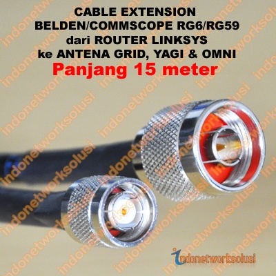 LINKSYS ROUTER EXTENSION CABLE BELDEN/COMMSCOPE untuk ANTENA GRID YAGI OMNI (15m)