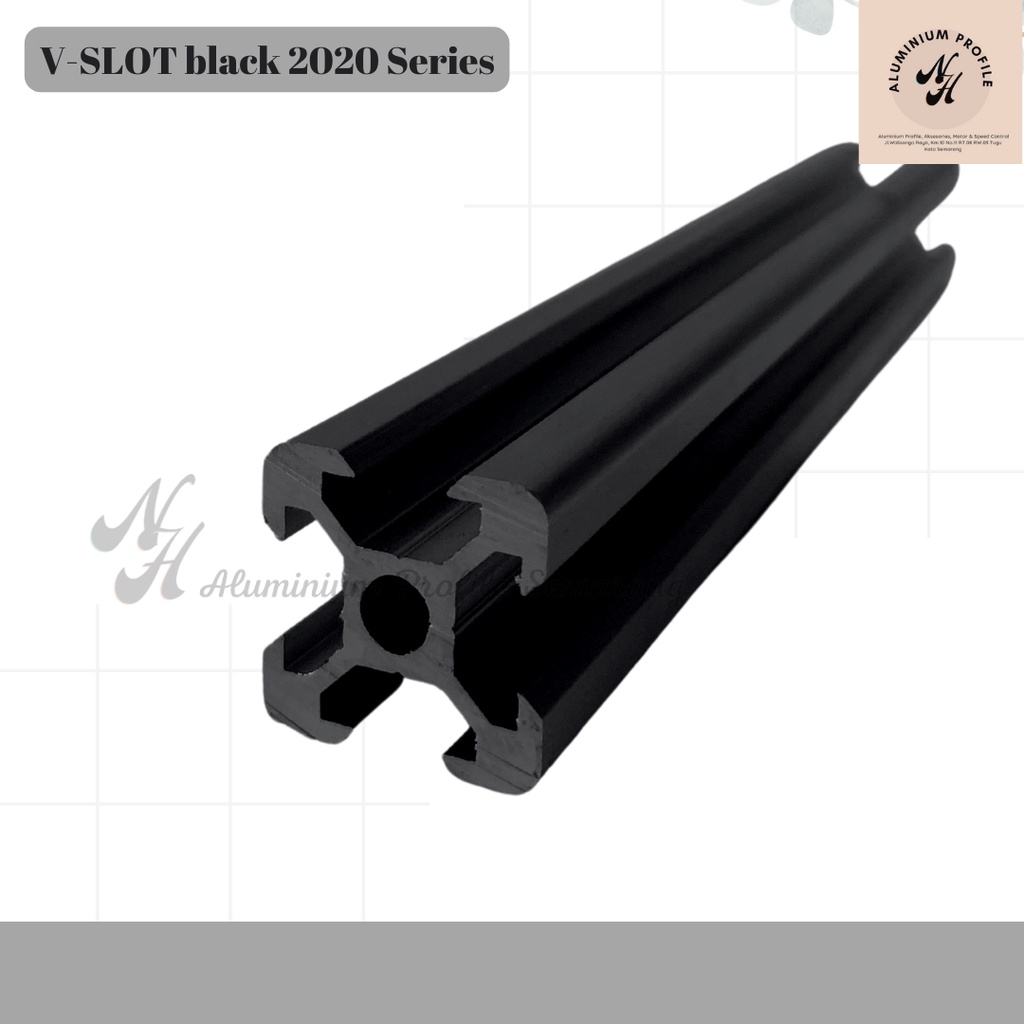 Aluminium Profile 2020 V slot Black /Per cm