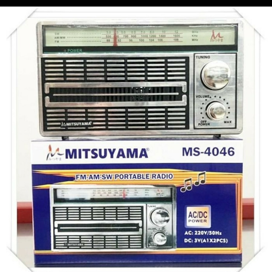 Radio Mitsuyama MS-4046 FM AM SW / Radio Portable AC DC Mitsuyama
