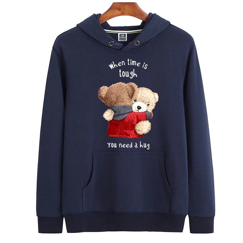 HUGH TEDDY BEAR hodiee Oversize Cewe Cowo | Jacket FLEECE Casual OOTD Korean Style