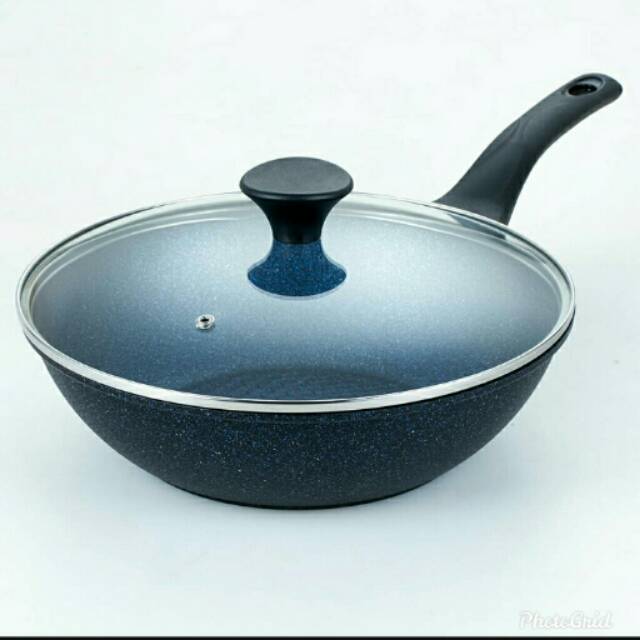Neocook Wok Pan Diameter 28cm & Tutup Kaca 28 cm