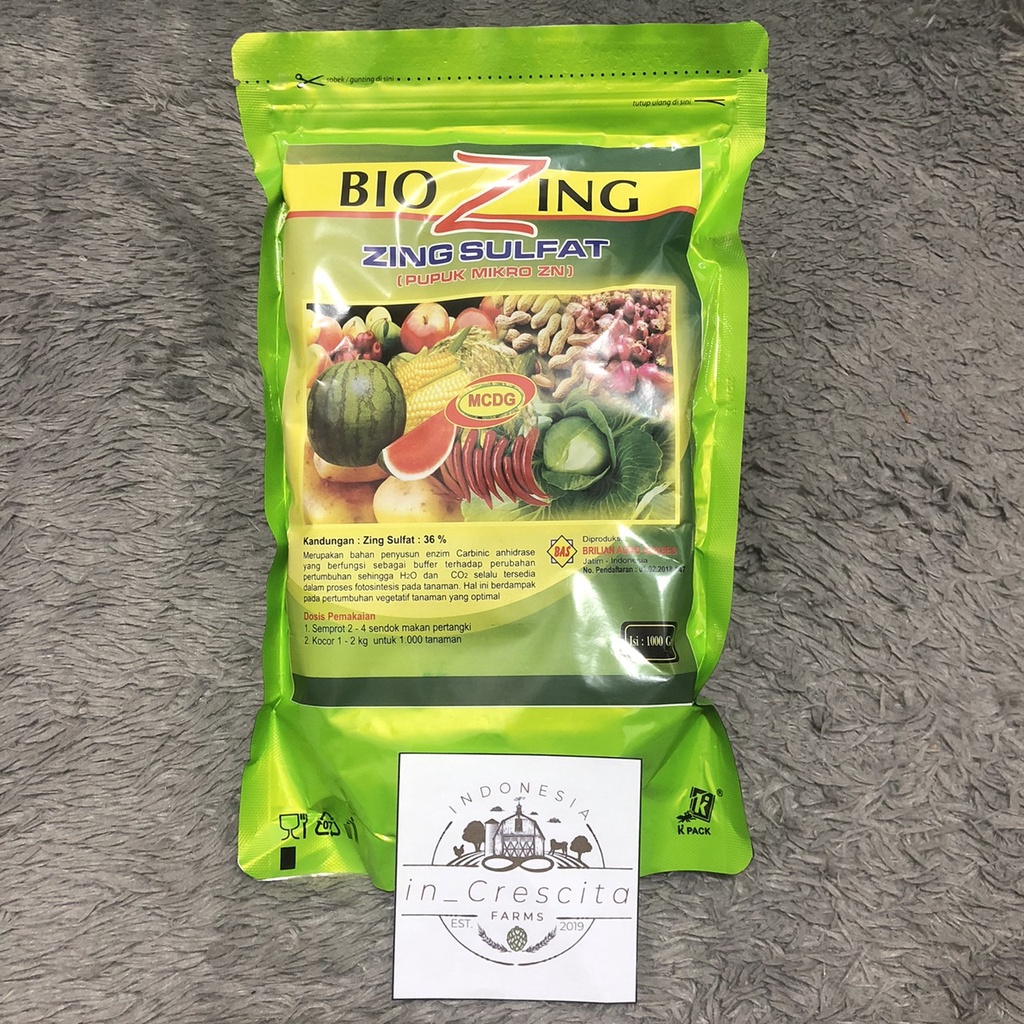 ZING SULFAT; PUPUK MIKRO ZN – BIO ZING – 1 KG