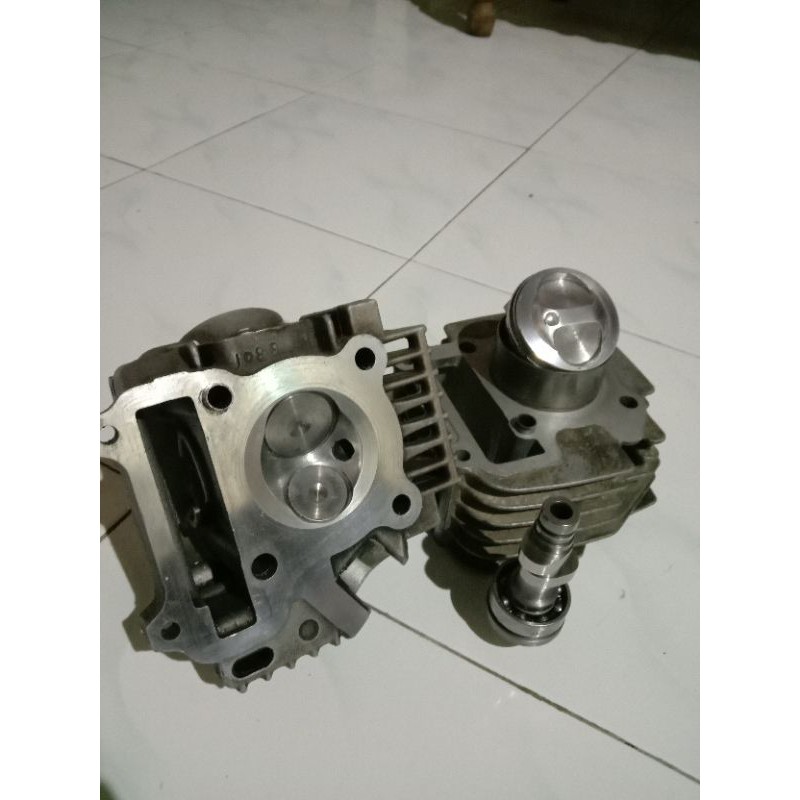 paket cyylinder kop/head+blok jupiter 130cc piston daytona 55,25 tingal pnp,drag,liaran,gtx,race