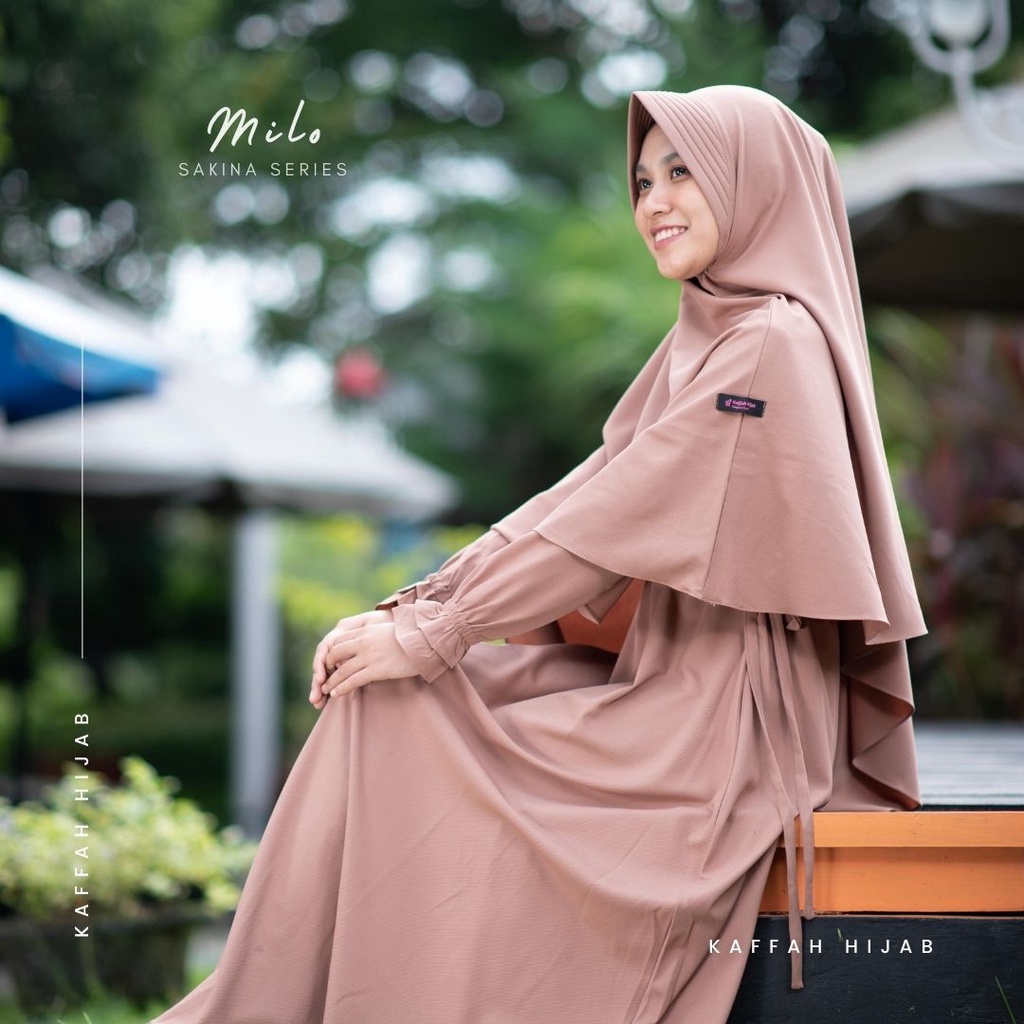 Kaffah Hijab | Set Gamis Jilbab Syari | Sakina Milo