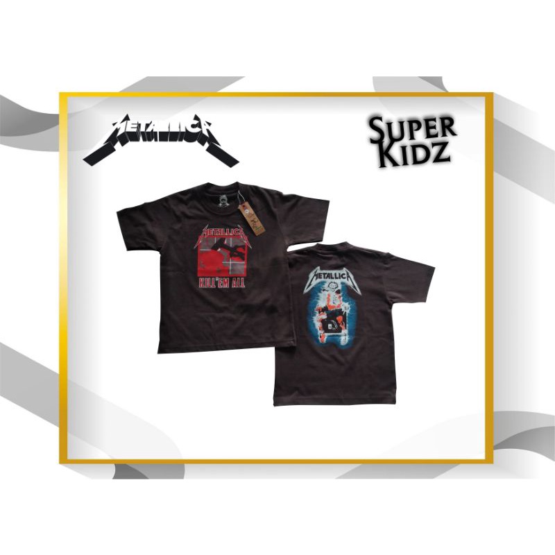 Kaos Band Anak Metallica - Kill Em All (Coklat Tua)