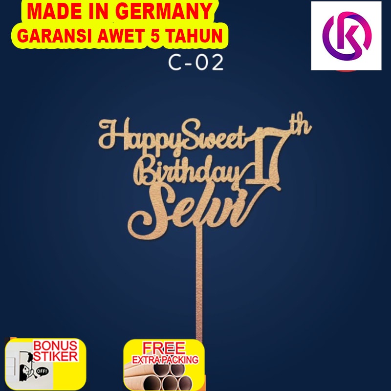 

Murah C-02 / HAPPY BIRTHDAY TOPPER / BISA REQUEST TULISAN / CAKE TOPPER