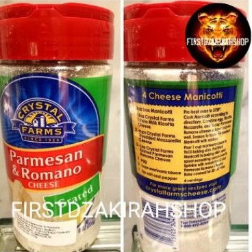 

CRYSTAL FARMS keju parmesan& Romano cheese produc usa 226gr