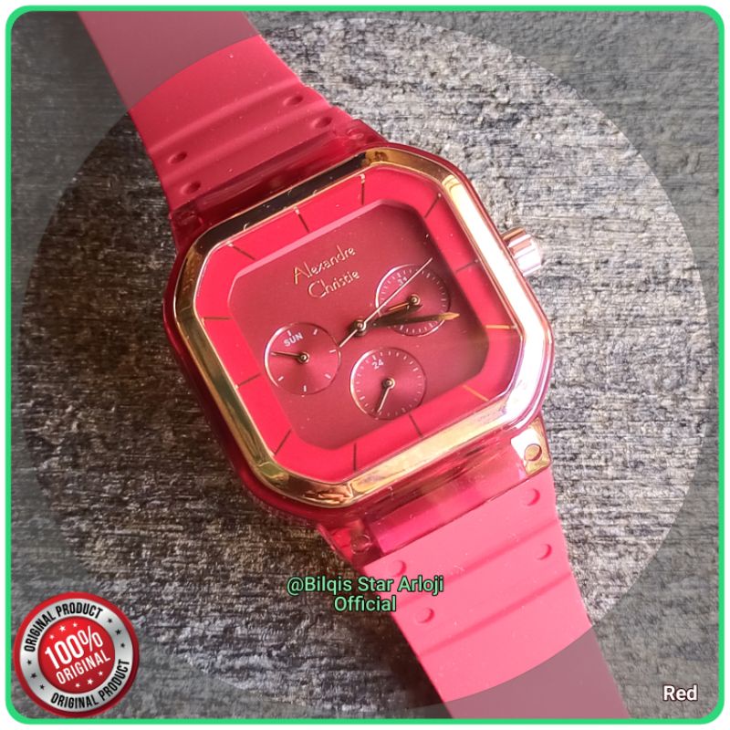 Alexandre Christie Wanita Kotak Ac 2811 Ring Rose Gold Tali Karet Original