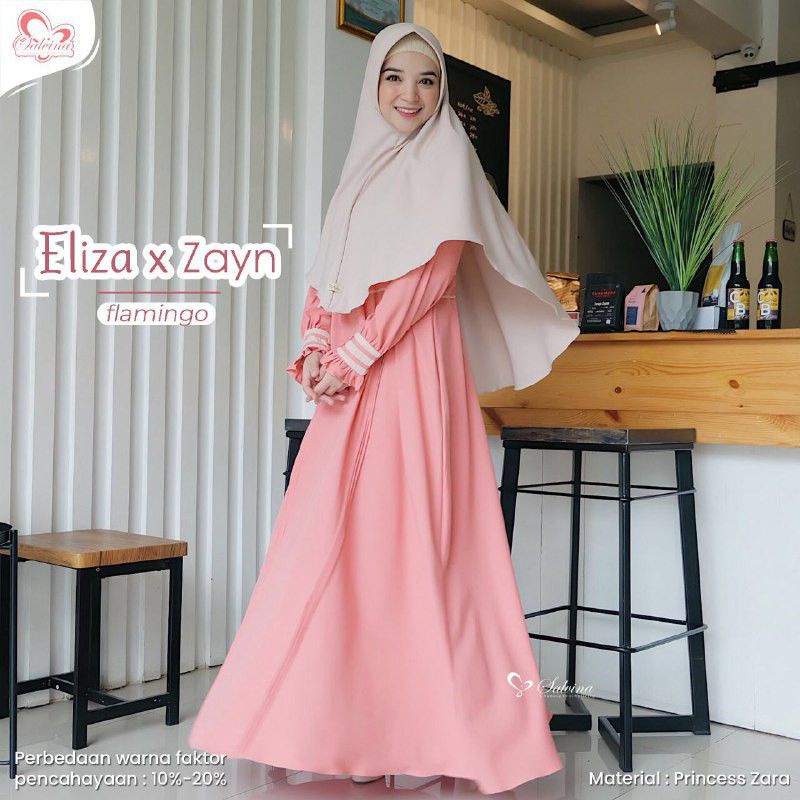 GAMIS ELIZA DRESS BY SALVINA HIJAB | GAMIS POLOS KOMBI TALI SERUT | BAHAN PRINCESS ZARA ORIGINAL