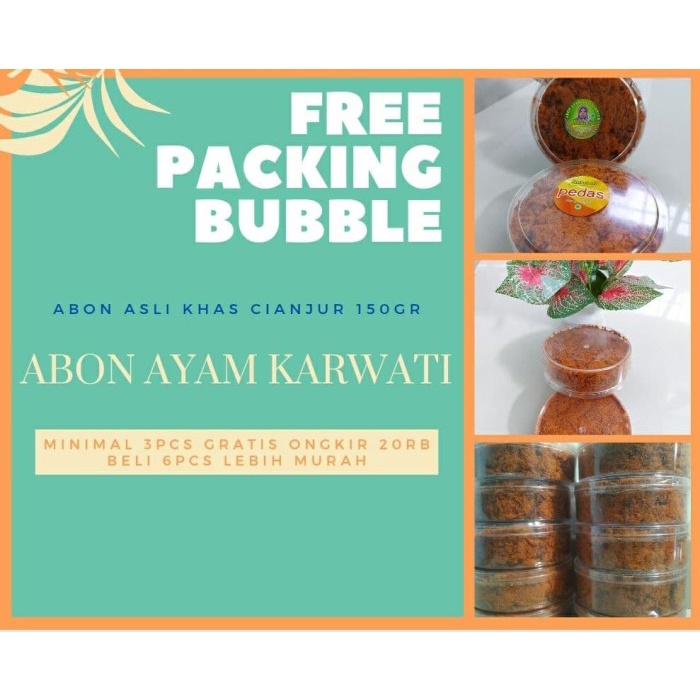 

ABON- ABON AYAM KARWATI ASLI CIANJUR 2 VARIAN -MAKANAN-KERING.