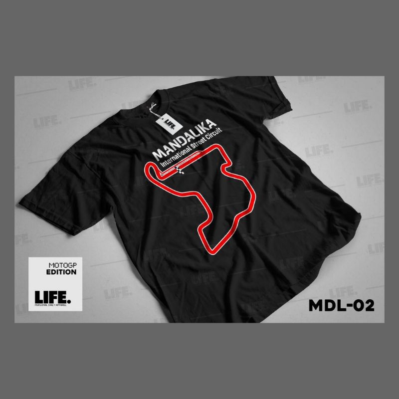 Baju Kaos Atasan Mandalika MotoGP Dewasa / T-shirt Katun 30s / Kaos Katun Pria Wanita