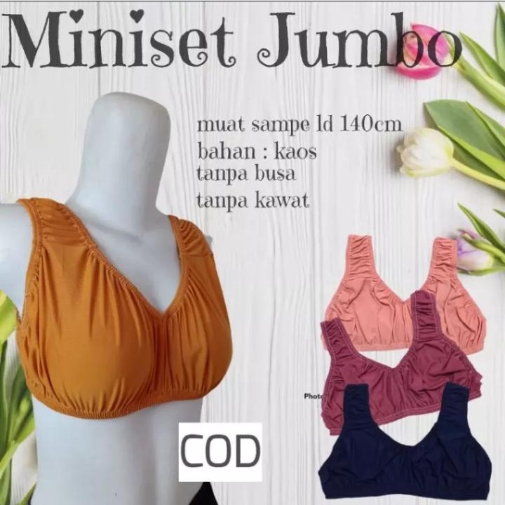6 pcs miniset  dewasa / bra tanpa kawat XXXL XXL miniset wanita dewasa bh karet