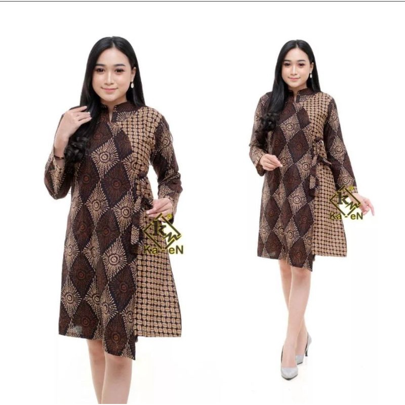M-L-XL-XXL ATASAN BATIK WANITA MODERN ASJ SA HRB026 MONALISA GENES BLOUSE-Dip8