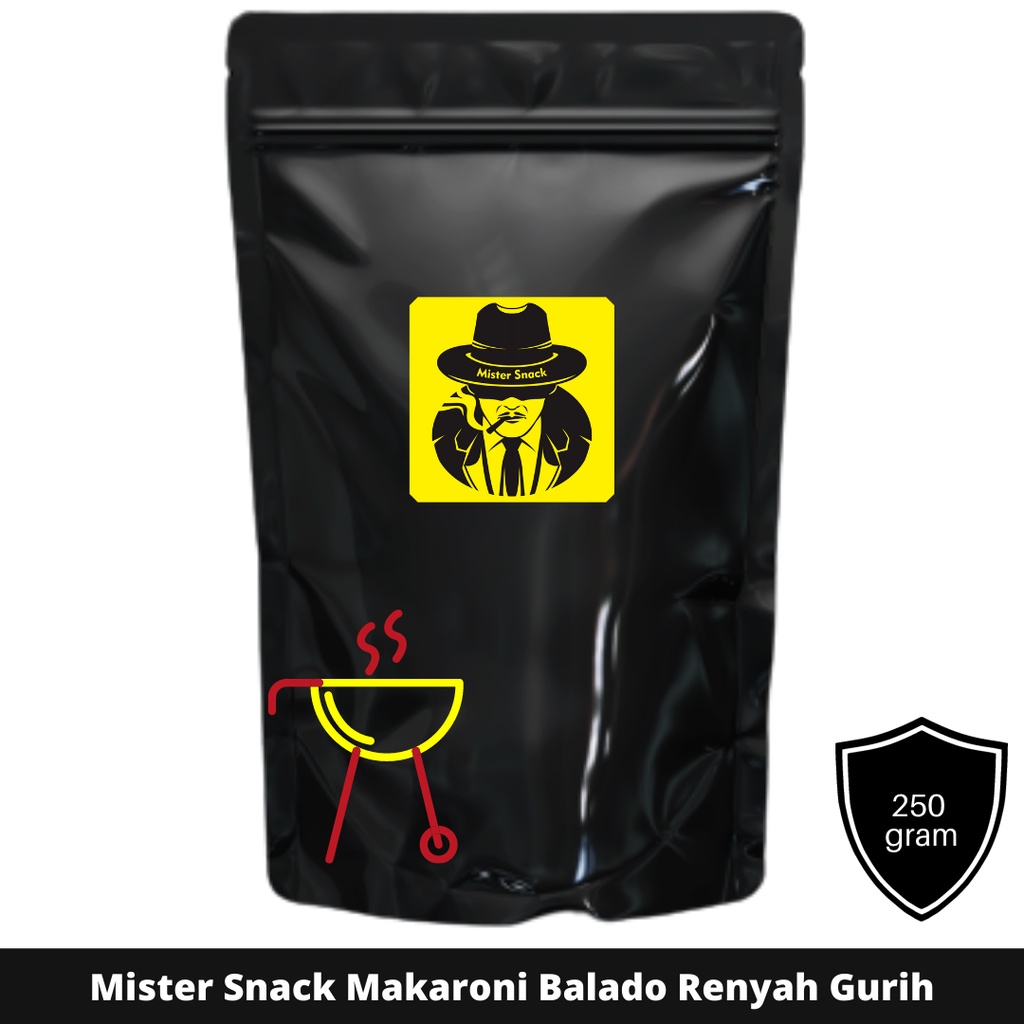 Mister Snack Kerpik &amp; Kerupuk Makaroni Pedas Balado Renyah Gurih Premium Standing Pouch Kemasan 500 Gram