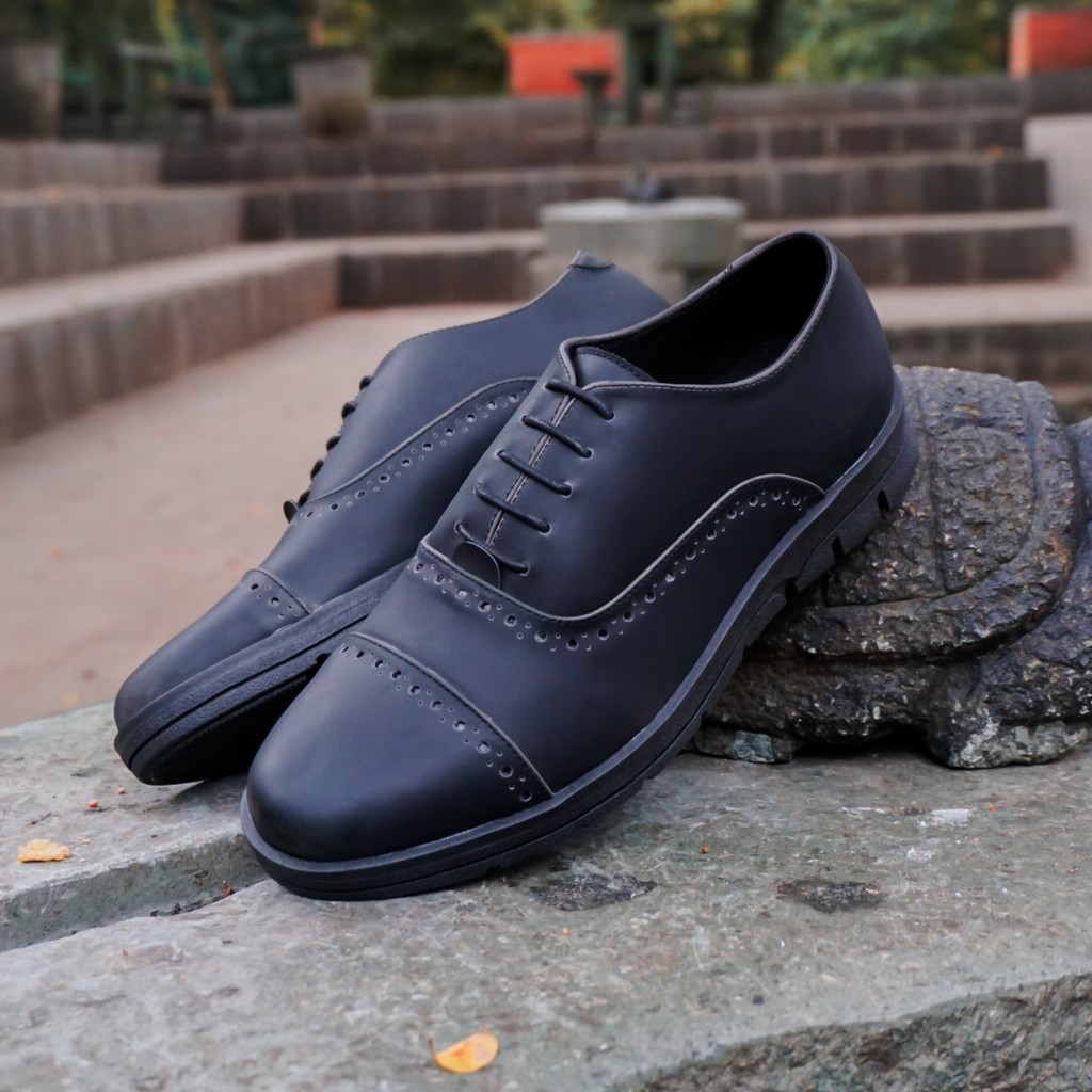 TOMFORD BLACK |FORIND x BARNUM| Sepatu Kulit Formal Klasik Classy Captoe Simple Pria/Cowok - Oxford