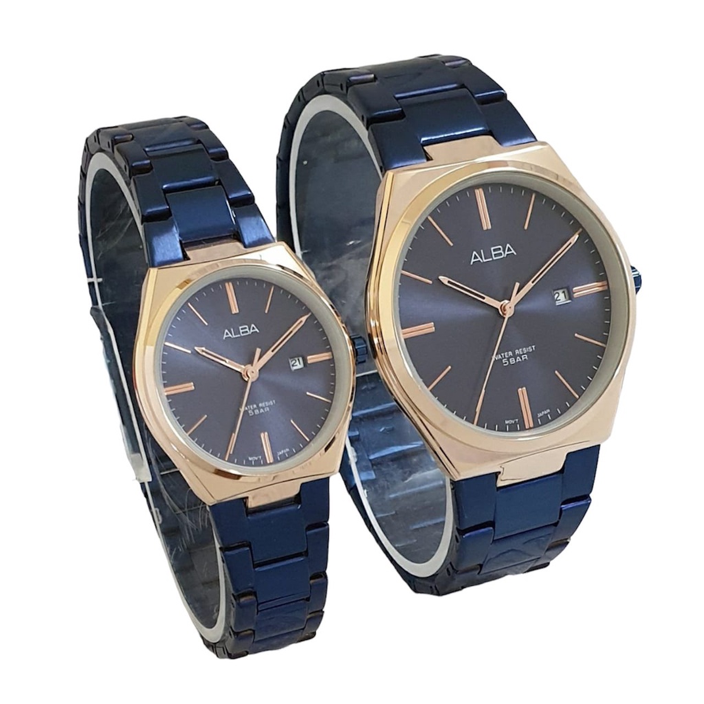 JAM TANGAN COUPLE SERIES ALBA /JAM TANGAN CEWEK/COWOK/ALBA COUPLE/JAM TANGAN STAINLES STEEL