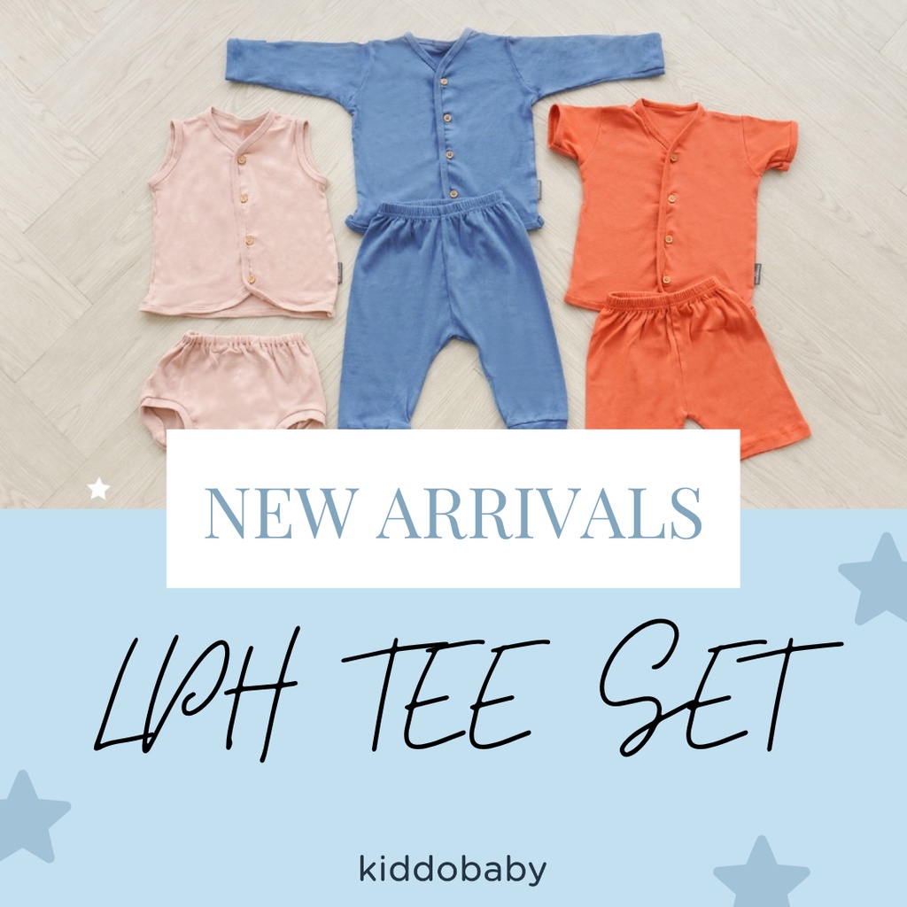 Little Palmerhaus Button Tee Set Long Sleeve | Baju Set Anak
