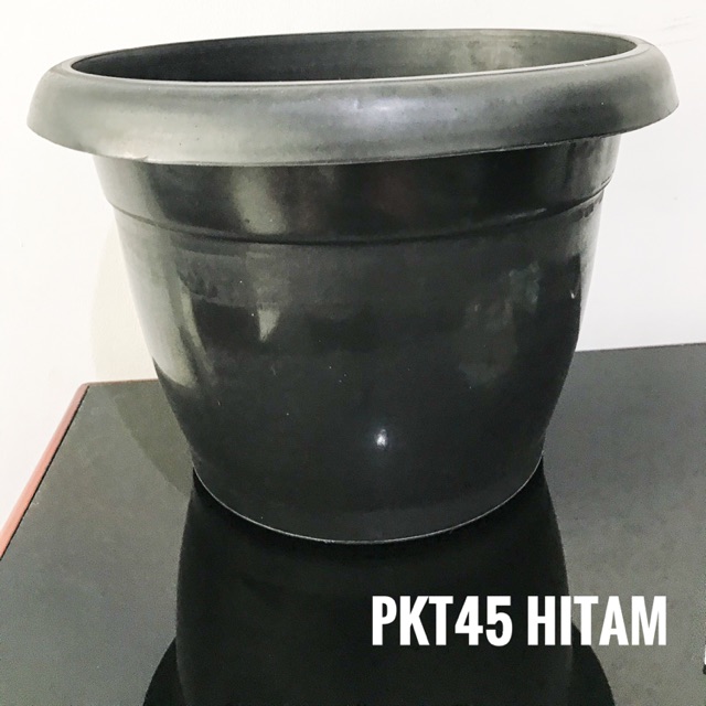 Pot Kembang Plastik | Pot Bunga Plastik | Pot Plastik - PKT45 Hitam