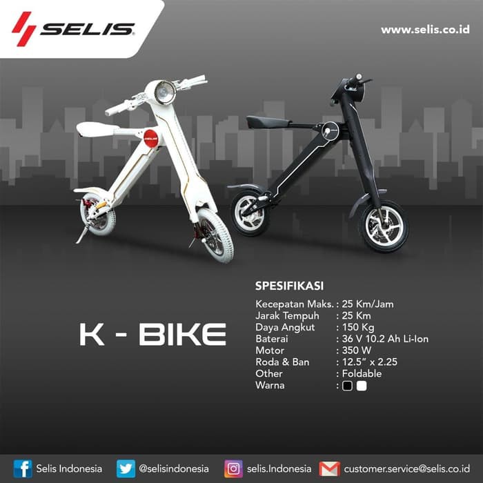 GOWES  SEPEDA LISTRIK SELIS K-BIKE SEPEDA LIPAT SEPEDA LISTRIK LIPAT SEPEDA MURAH SEPEDA PROMO REDY