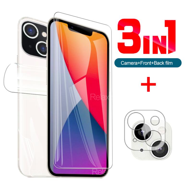 3in1 Camera Lens Film For iPhone 11 12 13 Pro Max Mini iPhone13 iPhone13Pro iPhone13ProMax HD Front Tempered Glass back Hydrogel film