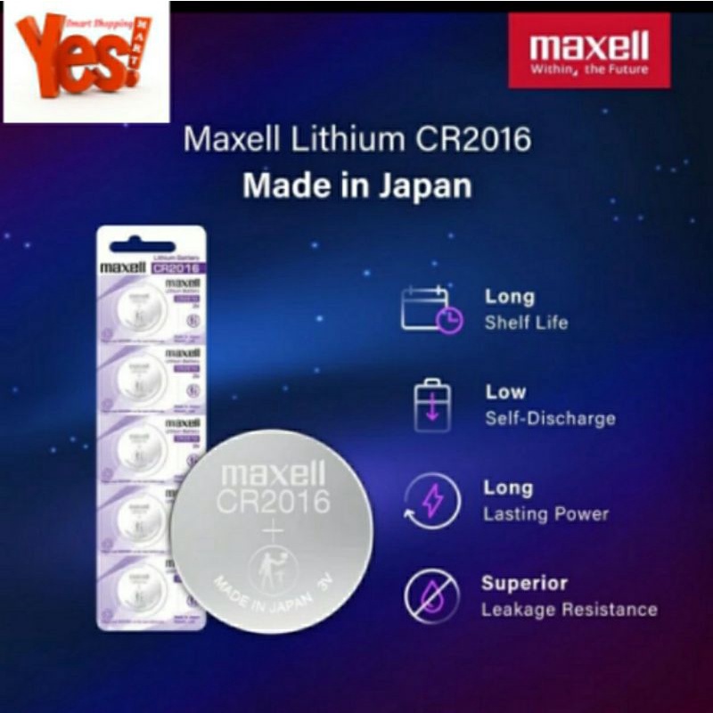 Maxell CR2016 CR 2016 Lithium Battery Batre