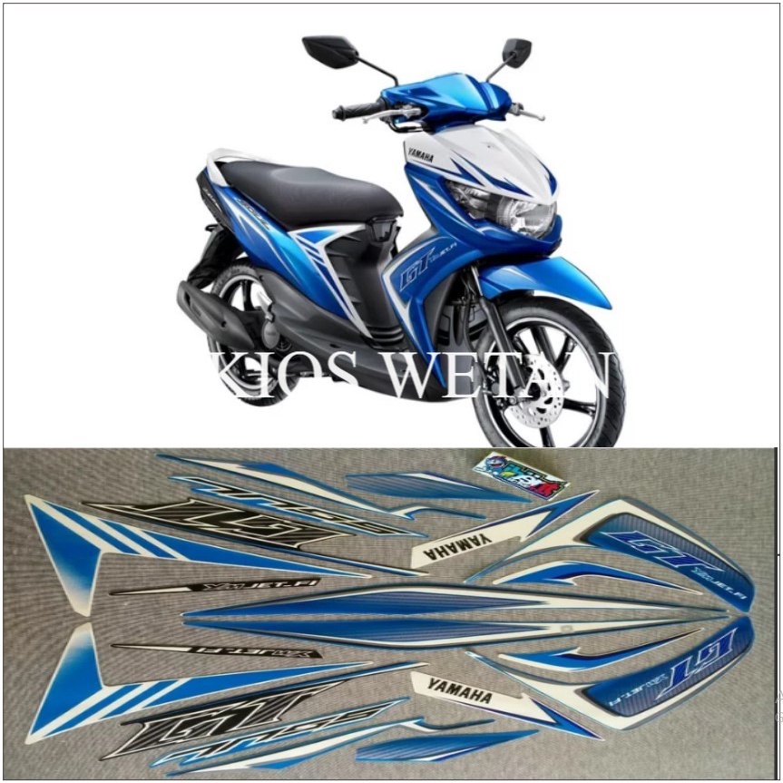 STRIPING MIO SOUL GT STREET BIRU TAHUN 2013 STIKER LIS STANDAR ORI YAMAHA STIKER POLET