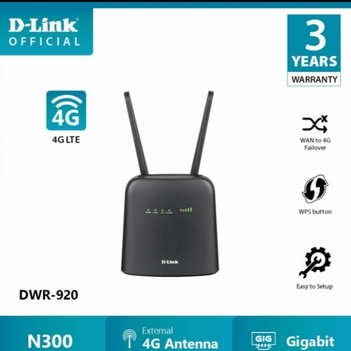 D-LINK DWR -920 WIRELESS N300 4G LTE ROUTER