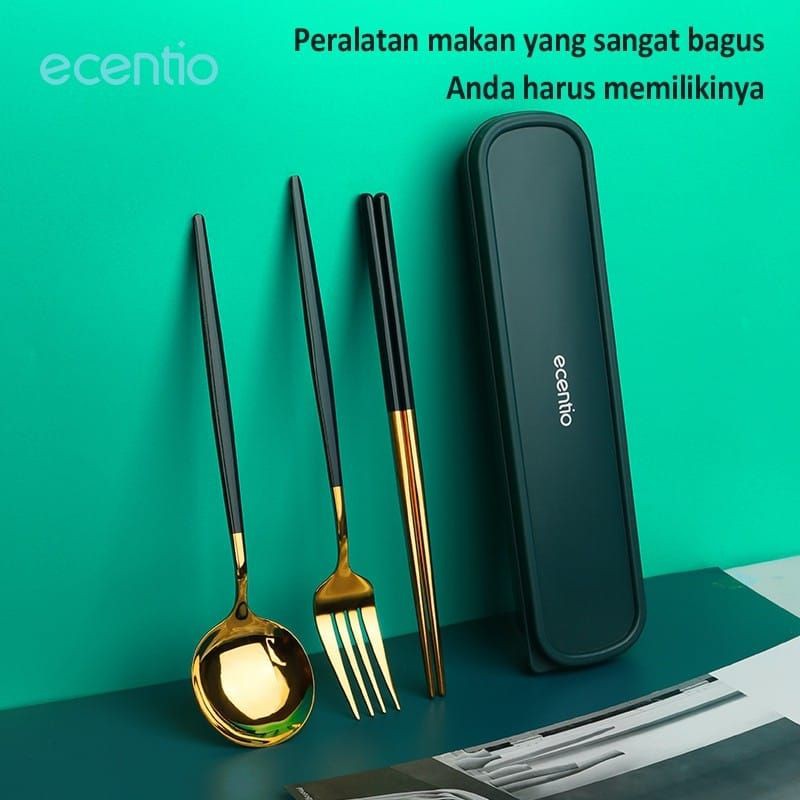 Sendok Ecentio Set 3 pcs Stainless Steel