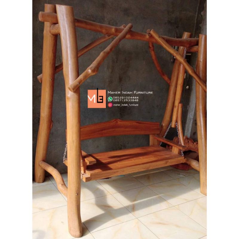 Ayunan Antik Kayu Log,Jati Gelondong