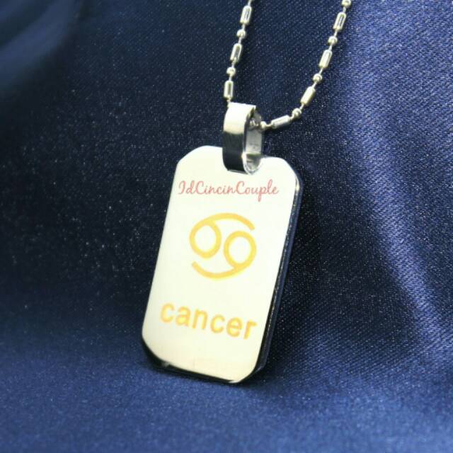 kalung zodiak cancer/kalung cewek/kalung cowok/kalung titanium