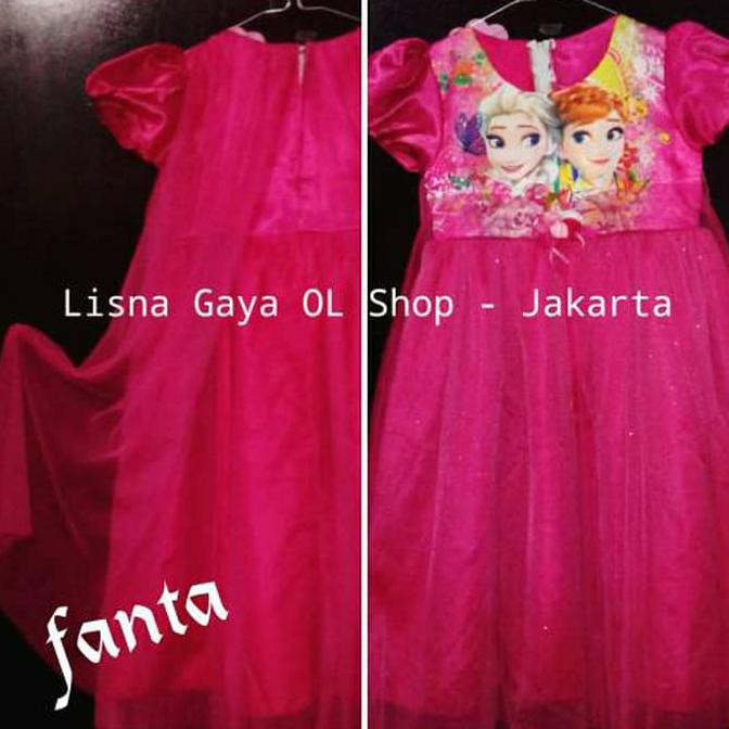 Dress Frozen Sayap/ Gaun Anak Frozen/ Gaun Sayap