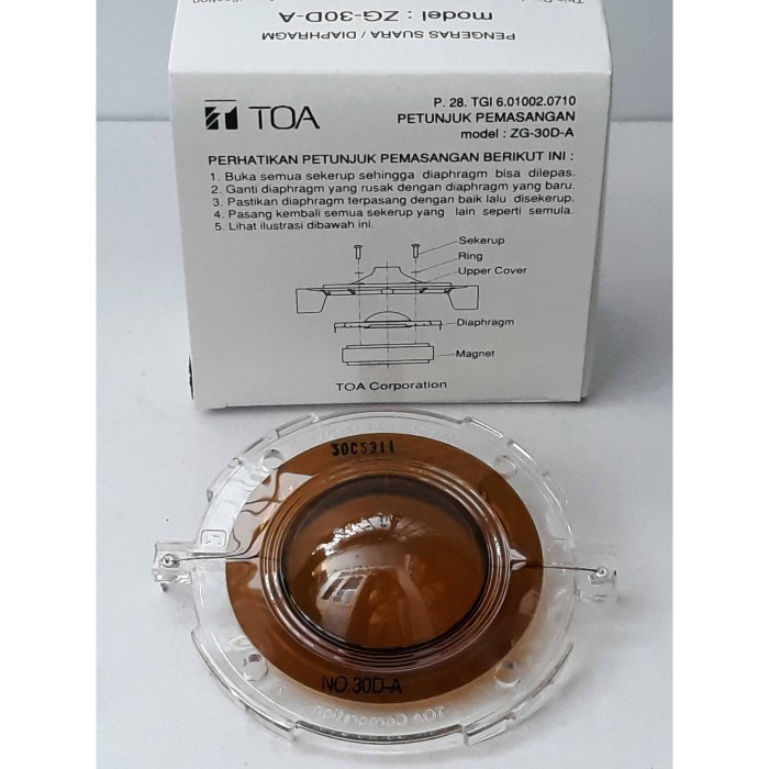 TOA Diaphgram 25 Watt Z/G No 30 D-A / Sparepart Speaker Corong TOA