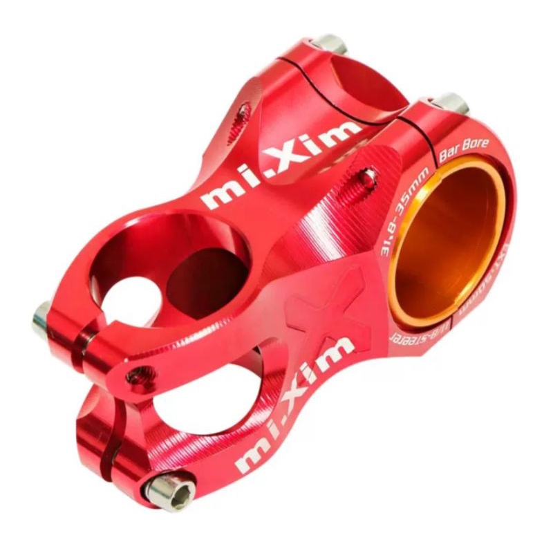 Mixim Stem Sepeda Size 31.8mm Panjang 50mm Handlebar Stem Sepeda AM XC DH Merah