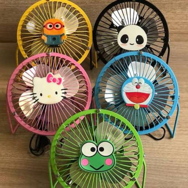 Kipas karakter Minifan kipas angin portable USB karakter