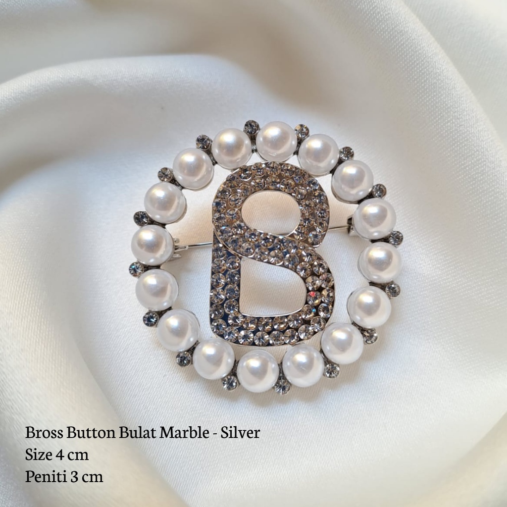 Bros Buttonscraves / Bros Ala Buttonscarves  / Bros Button / Buttonscarves Brooch / Orderinkuy Bros-B Marble Rosegold