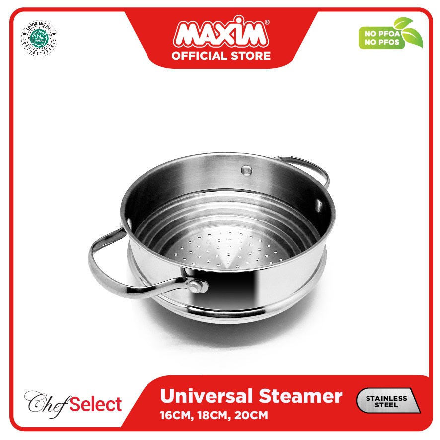 Maxim Chef Select Kukusan Stainless Steel Universal Steamer
