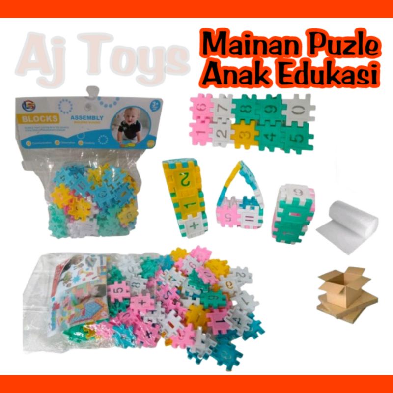 Mainan puzzle blok anak edukasi mainan puzle rumah mainan puzle blok edukasi anak LB3