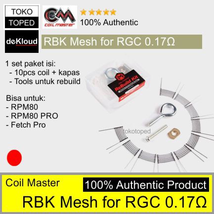 Coil Master RBK for RGC 0.17 ohm Mesh Coil | SMOK RPM80 RPM 80 Fetch Pro