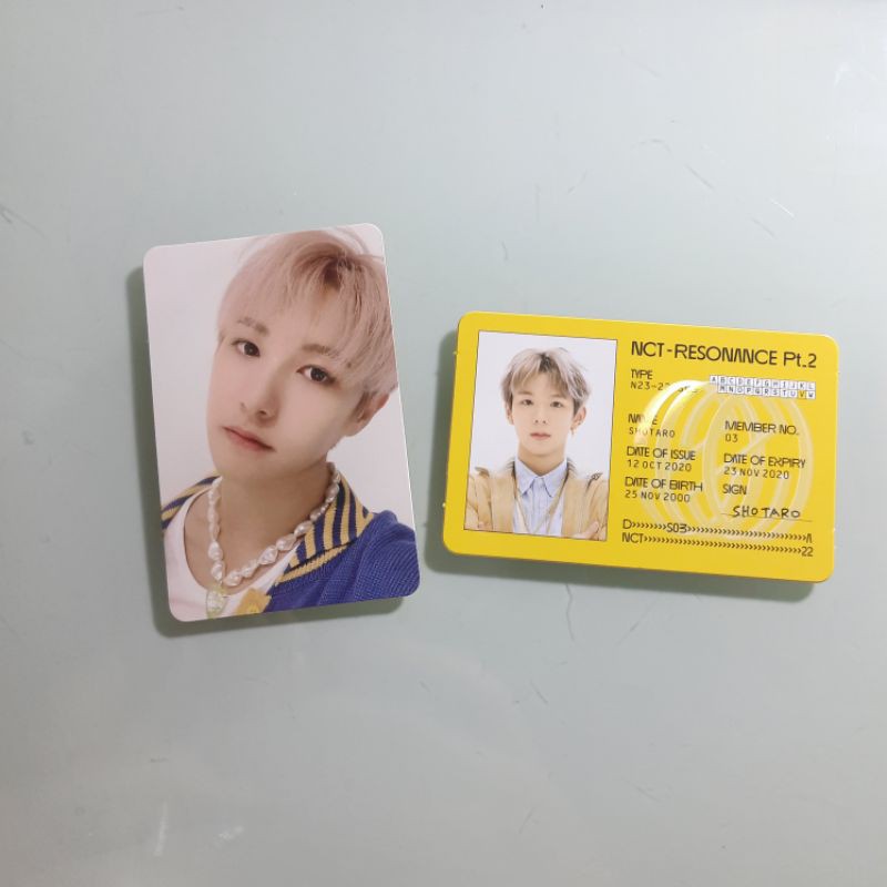 NCT RESONANCE PT 2 DEPARTURE VER renjun shotaro pc photocard id card