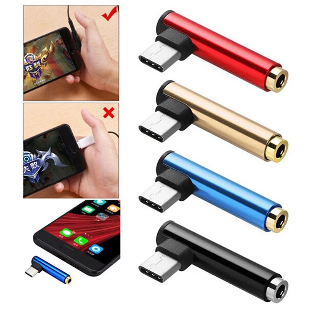 Huawei Kabel Adapter Audio Headphone Tipe C Ke 3.5mm USB Earphone Warna Acak