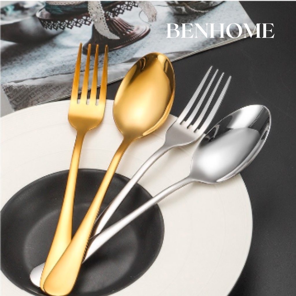 Sendok Set Cutlery Mewah Korea Peralatan Makan Gold Murah Berkualitas Tinggi