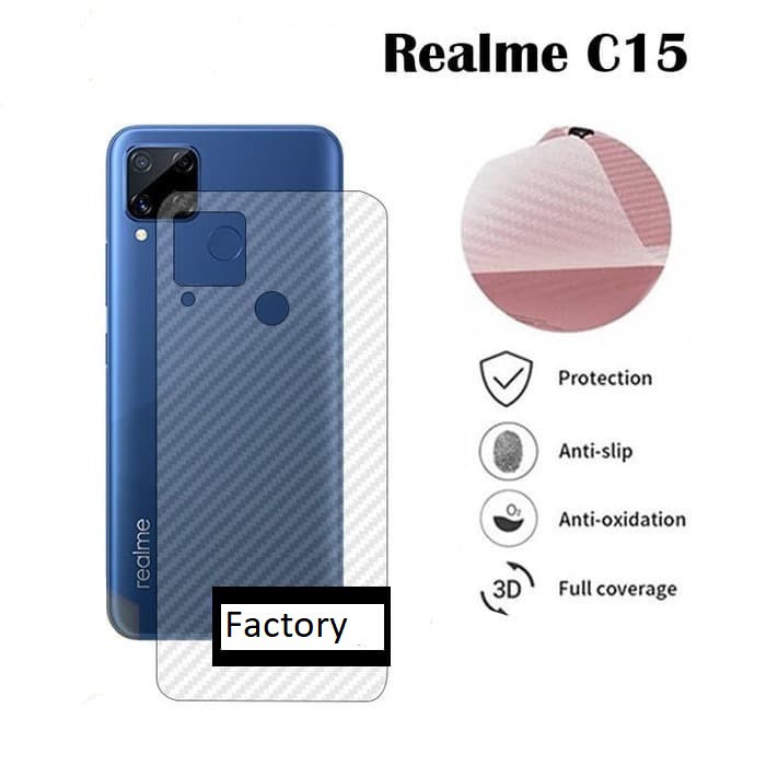 REALME C15 C12 C11 C25 NARZO 30A BACK SKIN CARBON GARSKIN ANTI GORES BELAKANG