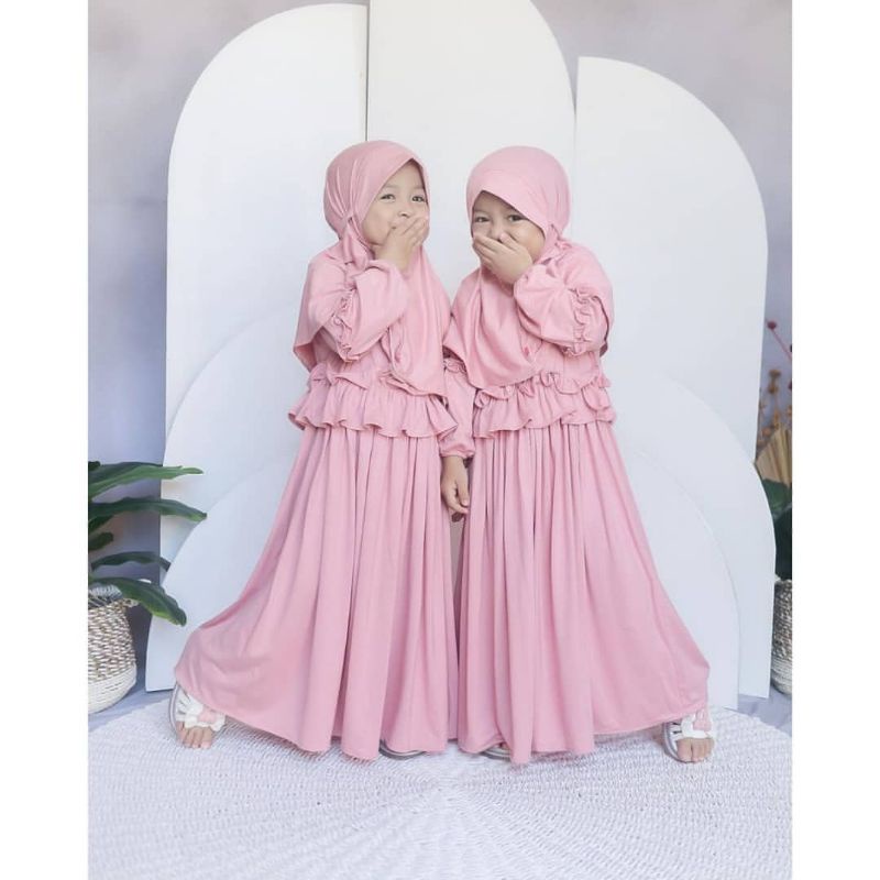 pakaian anak perempuan zira set syari kids terbaru gamis anak plis hijab fashion muslim anak perempu