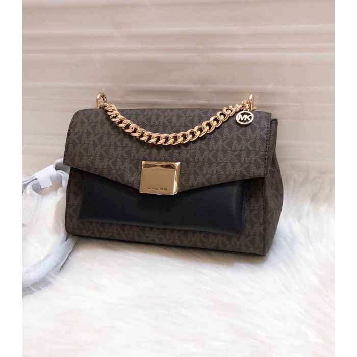 michael kors medium lita sig brown
