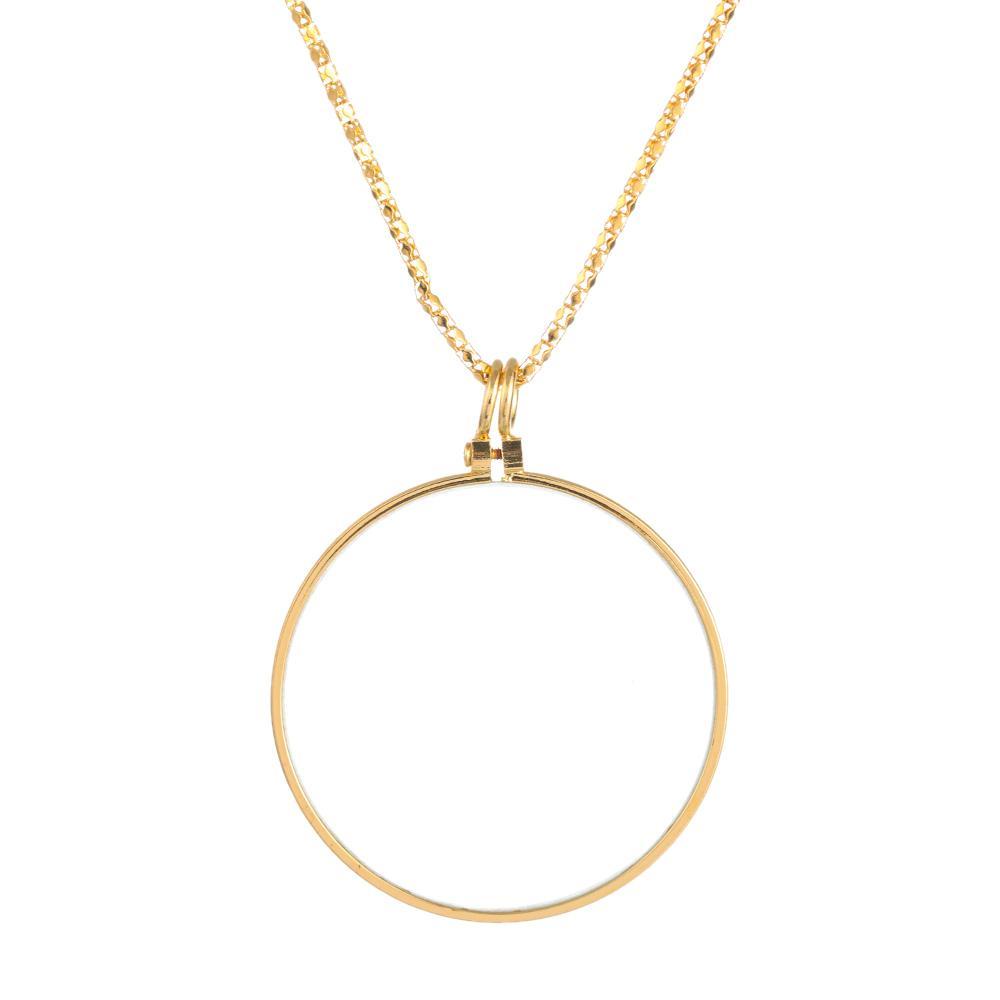 Lily Kaca Pembesar Kalung Hadiah Rantai Hias Membaca Kaca Pembesar Liontin Pendant Necklace Jewelry Loupe