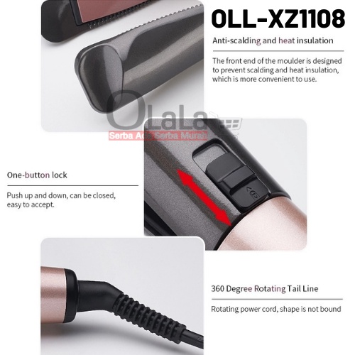 ALAT CATOKAN 2 IN 1 LURUS KERITING RAMBUT PROFESSIONAL HAIR CURL &amp; STRAIGHT OLL-XZ1108