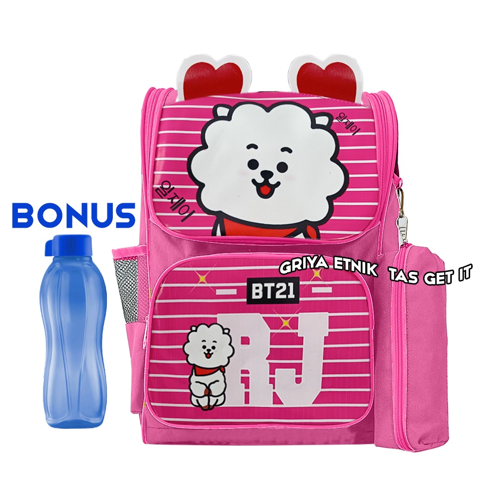 Tas Anak Perempuan SD BT 21 Gratis Botol Minum Dompet Tas Ransel Sekolah Tata RJ Chimmy Koya Tas Gendong Anak