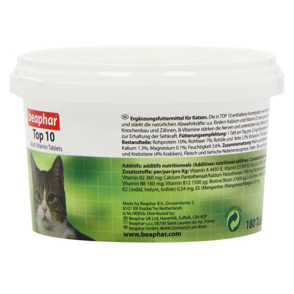 Beaphar Top 10 Multi Vitamin Tablet for cats 180 Tablet Vitamin Kucing