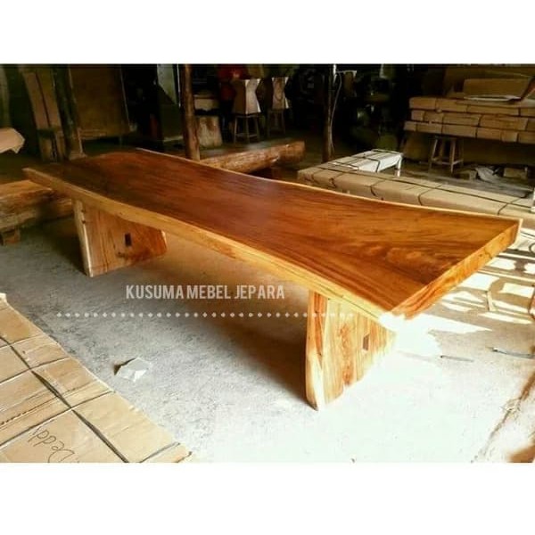 Meja Makan Kayu Trembesi (Suar Wood) Solid Panjang 2 Meter