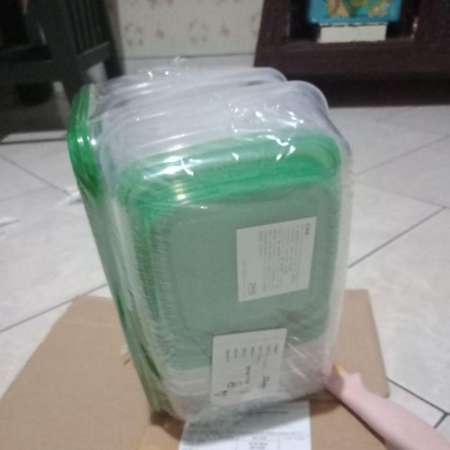 1.tempat Makanan,kotak Makan Murah Set 17 Pcs Hijau,lunch Box .